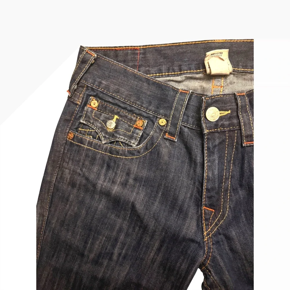 True Religion Brand Jeans Men's 32 Dark Wash Straight Leg Made in USA